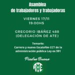 ATE convoca a asamblea de trabajadorxs en Piedra Buena